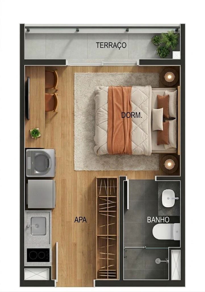 NEX ONE Cotovia | Arapanés — planta Studio · 20 m²